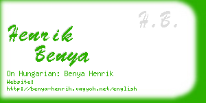 henrik benya business card